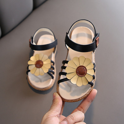 Meiteņu sandales no eko ādas ar 3D elementu