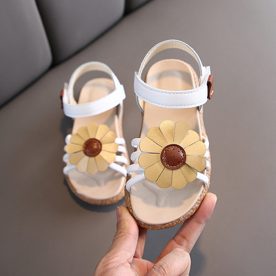 Meiteņu sandales no eko ādas ar 3D elementu