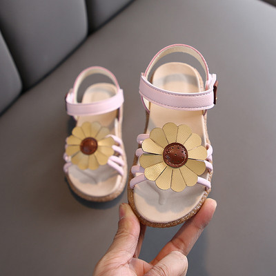 Meiteņu sandales no eko ādas ar 3D elementu