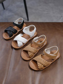 Παιδικά έκο δερμάτινα σανδάλια με επίπεδη σόλα για κορίτσια