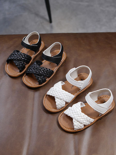 Παιδικά έκο δερμάτινα σανδάλια με επίπεδη σόλα για κορίτσια