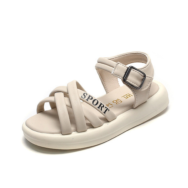 Παιδικά σανδάλια σε λευκό και μαύρο χρώμα