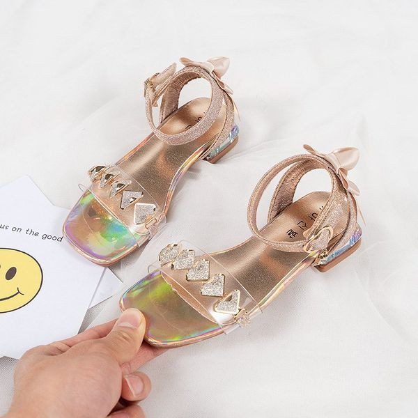 Moodsad metallist pandla, paelte ja metalldekooriga laste sandaalid tüdrukutele