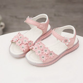 Lilledest ja kividest 3D kaunistusega laste sandaalid tüdrukutele