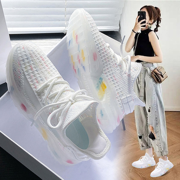 Sieviešu elpojošas kedas ar mežģīnēm un krāsainu zoli