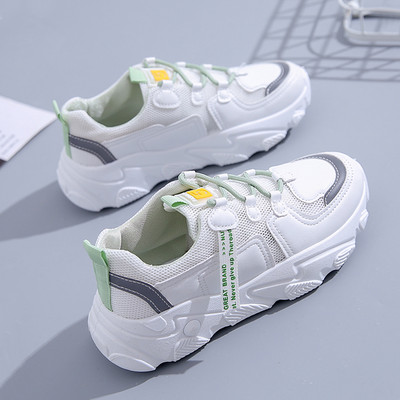 Γυναικεία χρωματιστά αθλητικά παπούτσια με πλέγμα και κορδόνια