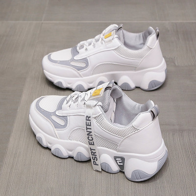 Γυναικεία χρωματιστά αθλητικά παπούτσια με πλέγμα και κορδόνια