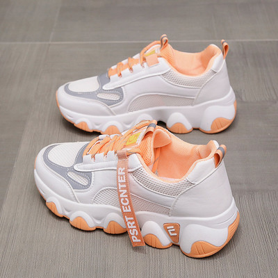 Γυναικεία χρωματιστά αθλητικά παπούτσια με πλέγμα και κορδόνια