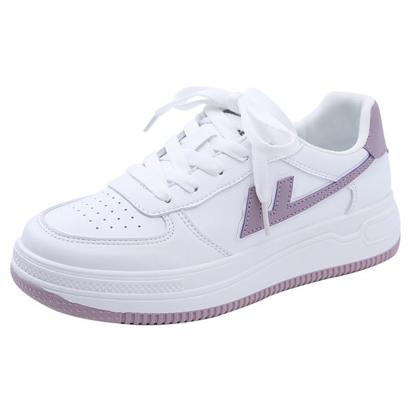 Γυναικεία casual αθλητικά παπούτσια από οικολογικό δέρμα με κορδόνια και επίπεδη σόλα