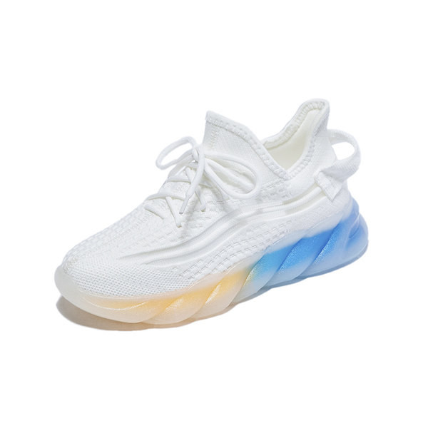 Γυναικεία αθλητικά παπούτσια σε καμβά με χρωματιστή σόλα