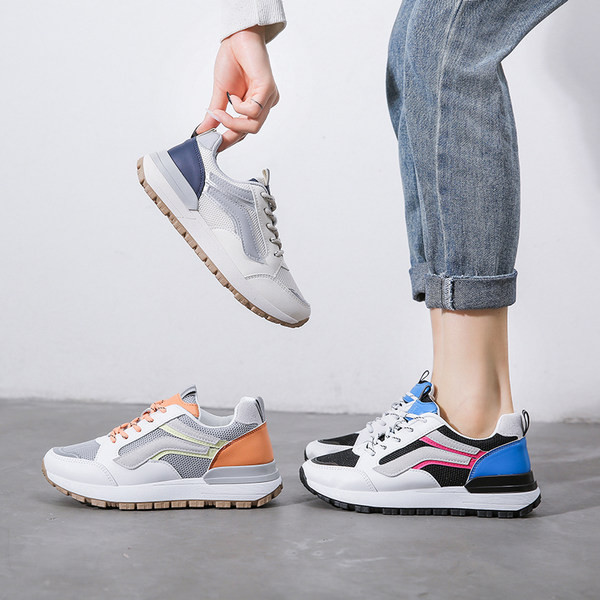 Ženske tenisice od eko brušene kože i tekstila sa vezicama