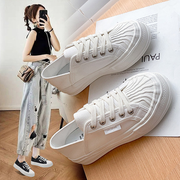 Sieviešu kedas no tekstila ar šņorēm - trīs krāsās