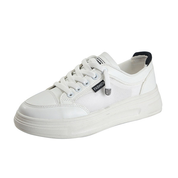 Ležerne ženske tenisice s mrežicama i ravnim potplatom u bijeloj boji