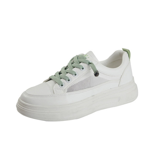 Ikdienas sieviešu kedas ar plakanu zoli baltā krāsā