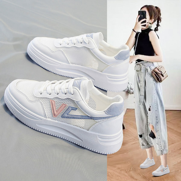 Ανδρικά αθλητικά παπούτσια με αναπνεύσιμα με περιστασιακή σόλα σε λευκό χρώμα