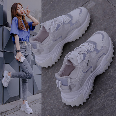 Ženske ljetne tenisice s grubim đonom i vezicama