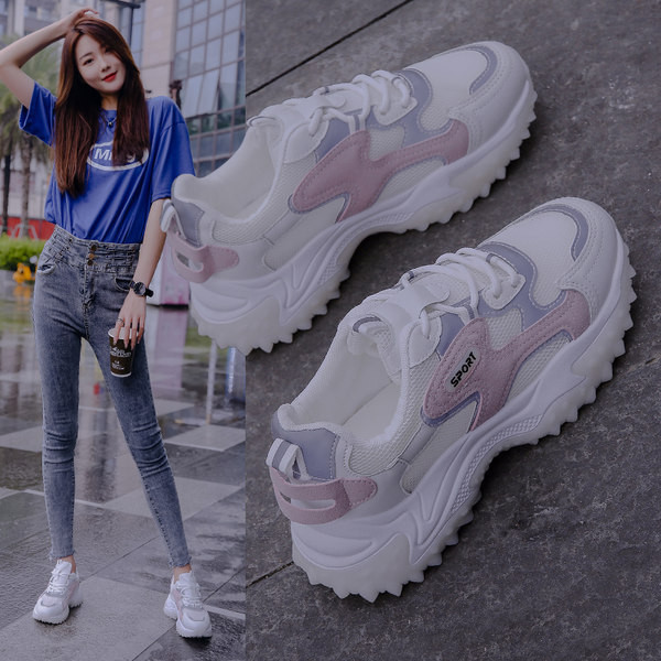 Ženske ljetne tenisice s grubim đonom i vezicama