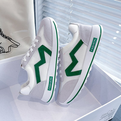 Sieviešu ikdienas kedas no tīklveida auduma un eko zamšādas