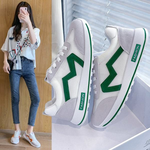 Sieviešu ikdienas kedas no tīklveida auduma un eko zamšādas