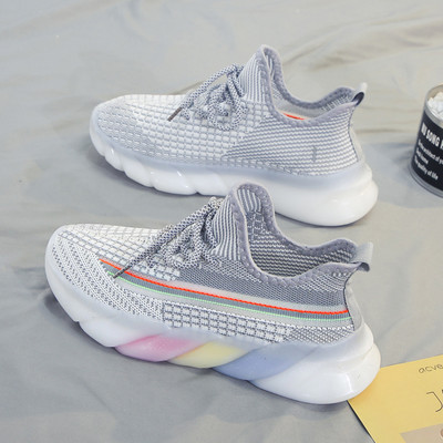 Casual αναπνεύσιμα πάνινα παπούτσια με χρωματιστή σόλα για γυναίκες