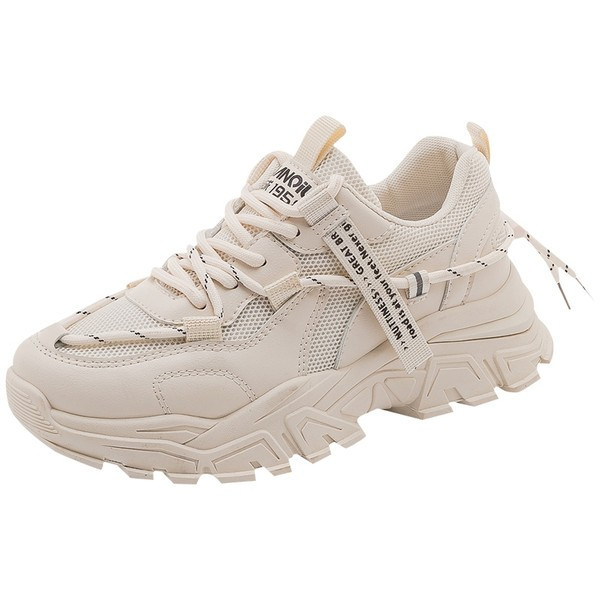 Naiste vabaaja tossud beeži ja valge paeltega