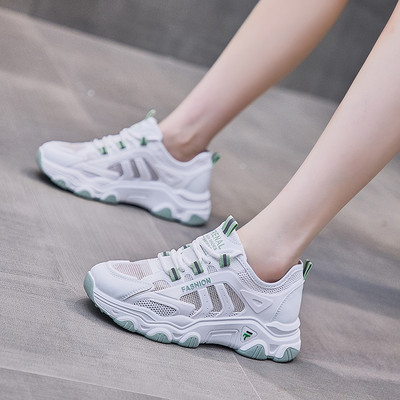 Ženske tenisice od umjetne kože s mrežicom