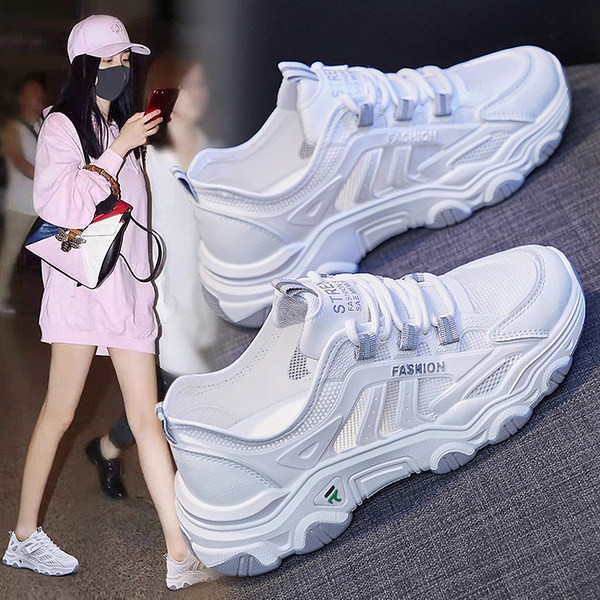 Ženske tenisice od umjetne kože s mrežicom