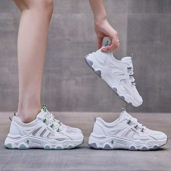 Ženske tenisice od umjetne kože s mrežicom