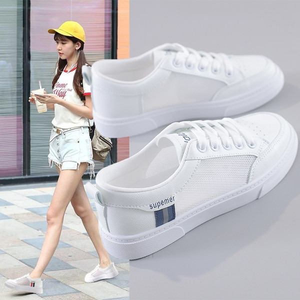 Valged lamedate taldade ja paeltega sportlikud ja vabaaja naiste tossud