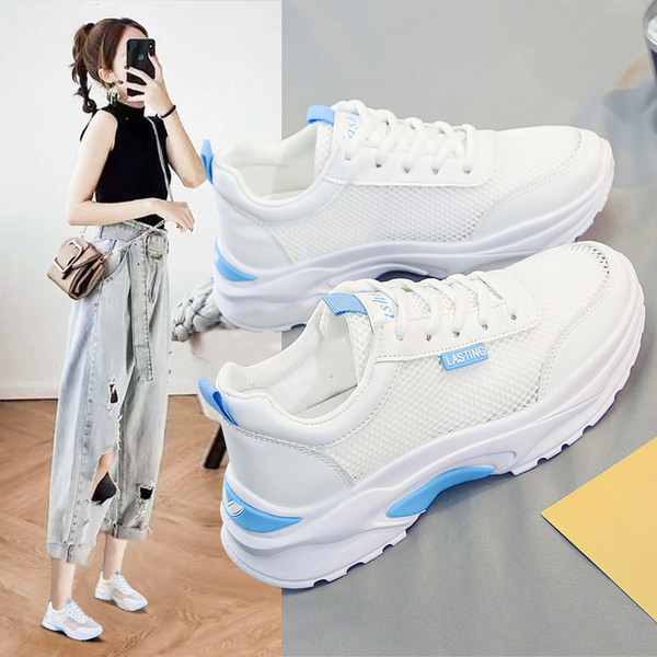 Αναπνεύσιμα γυναικεία πάνινα παπούτσια με κορδόνια σε δύο χρώματα