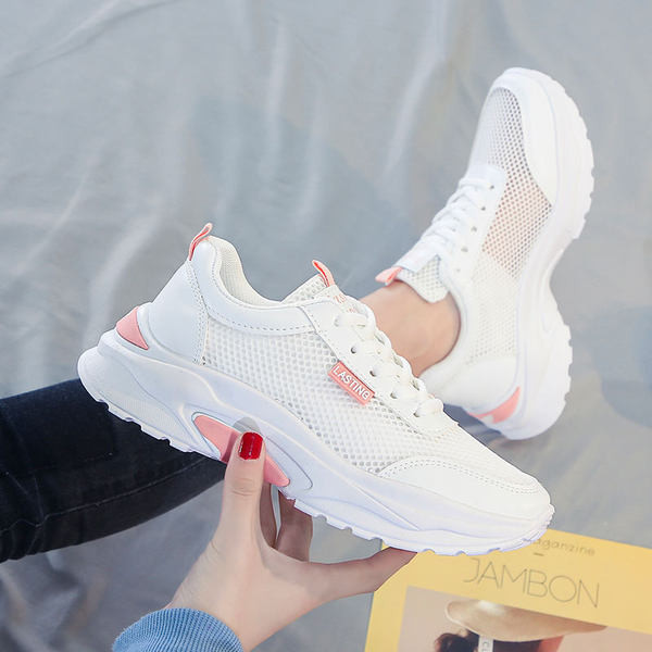 Αναπνεύσιμα γυναικεία πάνινα παπούτσια με κορδόνια σε δύο χρώματα