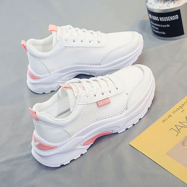 Αναπνεύσιμα γυναικεία πάνινα παπούτσια με κορδόνια σε δύο χρώματα