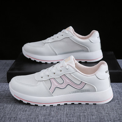 Sporta ikdienas sieviešu kedas ar sietiņu baltā krāsā