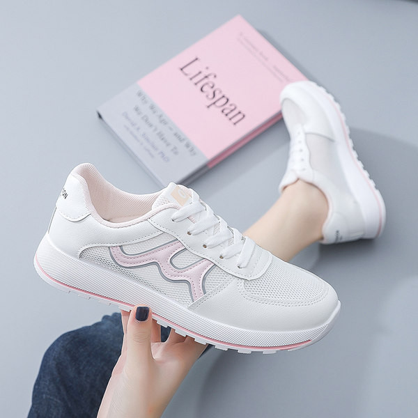 Sporta ikdienas sieviešu kedas ar sietiņu baltā krāsā