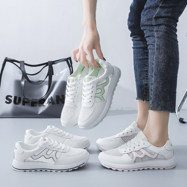 Sporta ikdienas sieviešu kedas ar sietiņu baltā krāsā