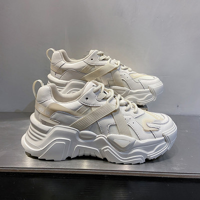 Γυναικεία casual πάνινα παπούτσια με πλατφόρμα 6 cm - οικολογικό δέρμα