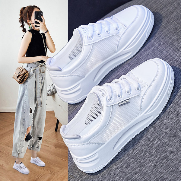 Jauns ikdienas sieviešu kedu modelis no elpojoša auduma ar šņorēm