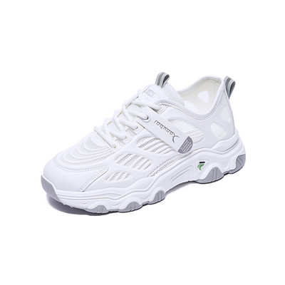 Mrežaste tenisice s natpisom i vezicama za žene