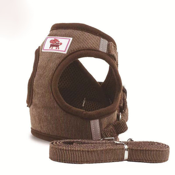 Раирана нагръдник с повод за кучета в четири цвята