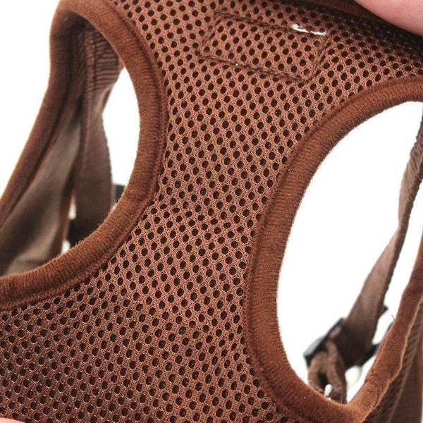 Раирана нагръдник с повод за кучета в четири цвята