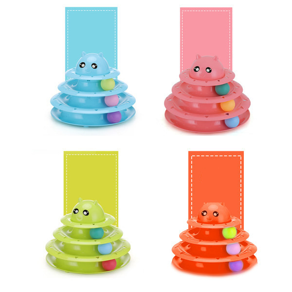 Пластмасова играчка за котка с топка