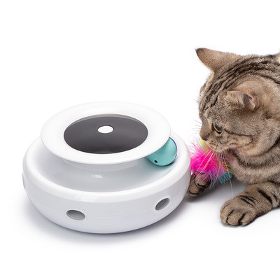 Електрическа котешка играчка с пера и топчета