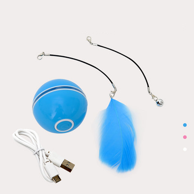 Топка за игра светеща със USB зареждане за котки