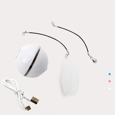 Топка за игра светеща със USB зареждане за котки