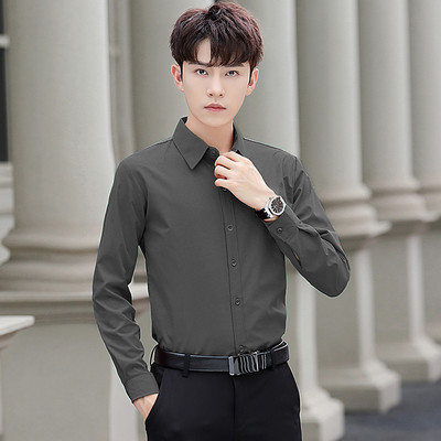 Мъжка елегантна риза с копчета два модела с къс и дълъг ръкав