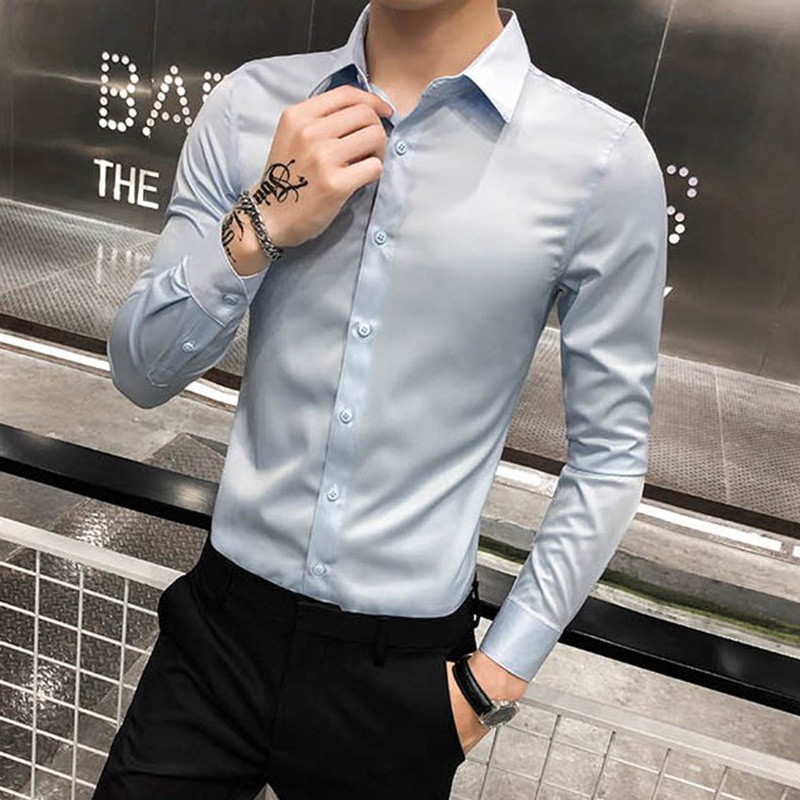 Мъжка ежедневна риза с класическа яка и копчета в няколко цвята