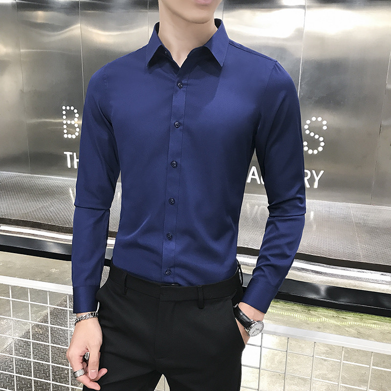 Мъжка ежедневна риза с класическа яка и копчета в няколко цвята