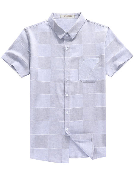 Мъжка ежедневна риза с джоб и копчета 