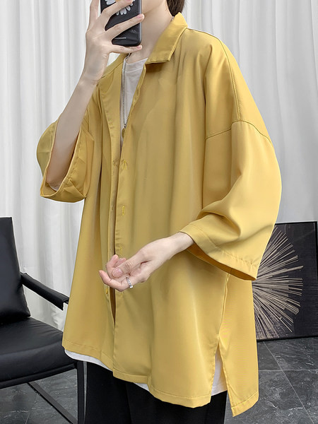 Широка мъжка риза с 3/4 ръкав 