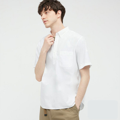 Ежедневна раирана риза с 3/4 ръкав и копчета за мъже 